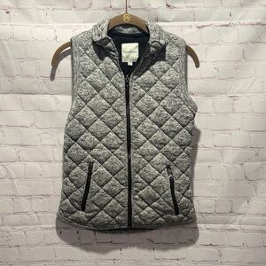 Thread & Supply Gray Quilted‎ Zip Up  Vest Woman’s Size Small